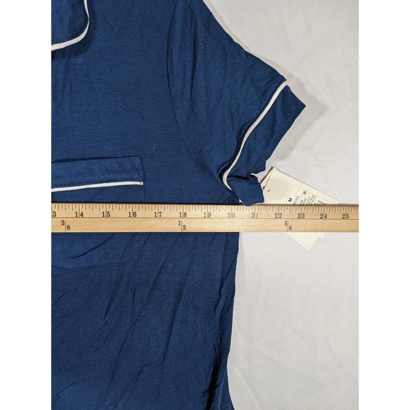 Pajama Top Notch Collar Button Front Coat Stars Above Blue M PJ - New with tags - Picture 8 of 12